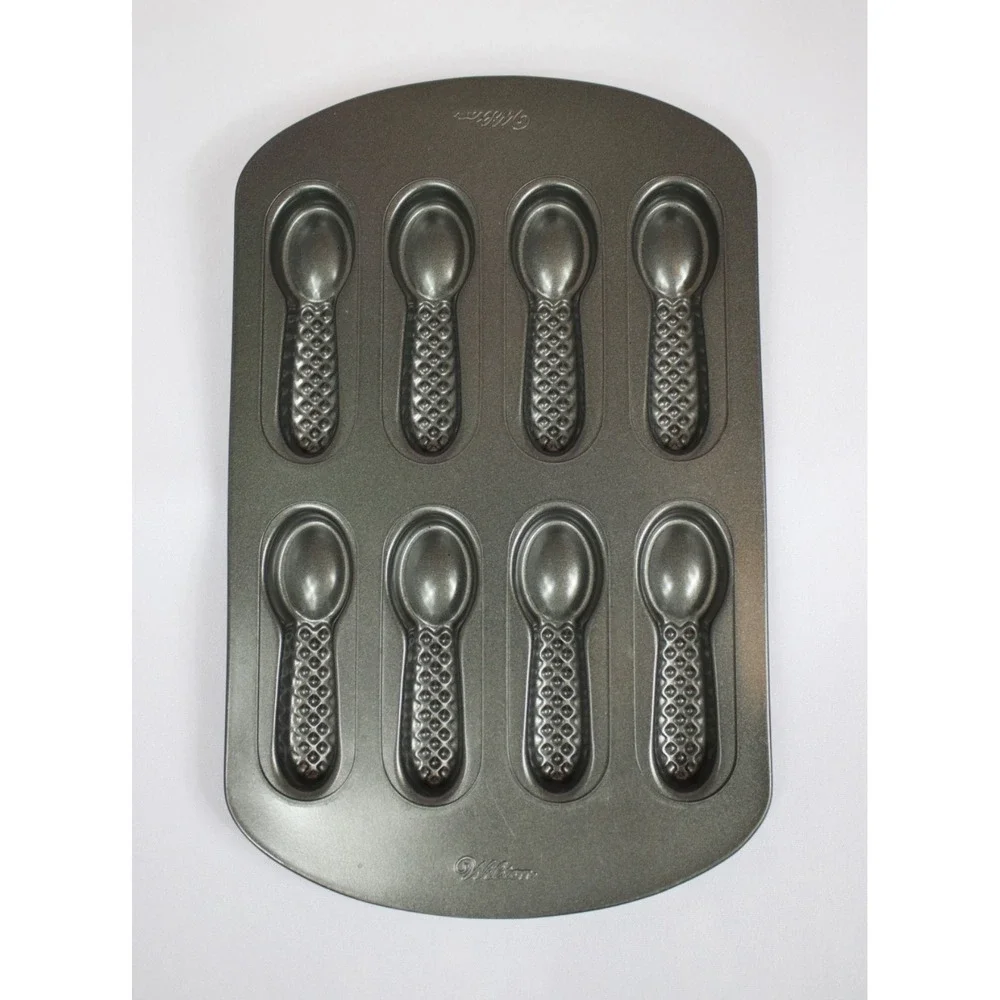 Wilton 8 Spoons Cookie Candy Maker Mold Metal Non Stick Sheet Pan